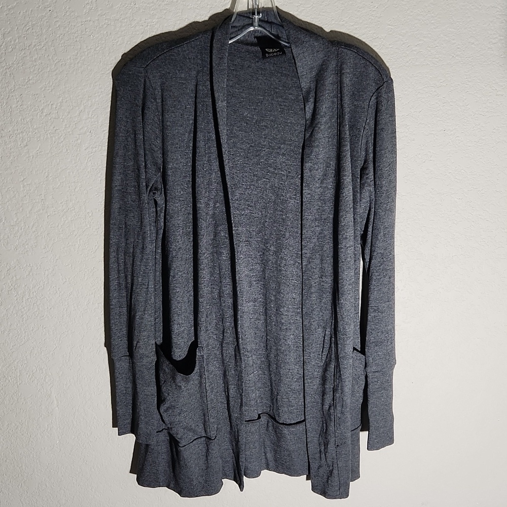 Bobeau cardigan sweater size M gray